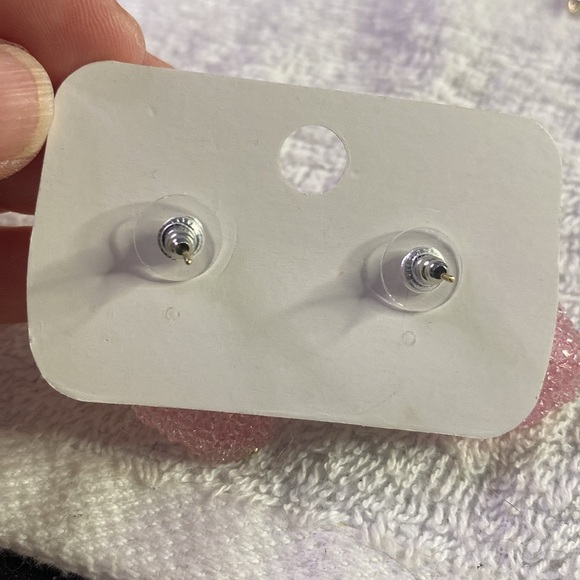 Pink Heart Crystal Earrings # 16 - Picture 3 of 3